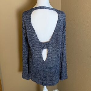 Braeve Blue Marled Open Back Knit Sweater Size M
